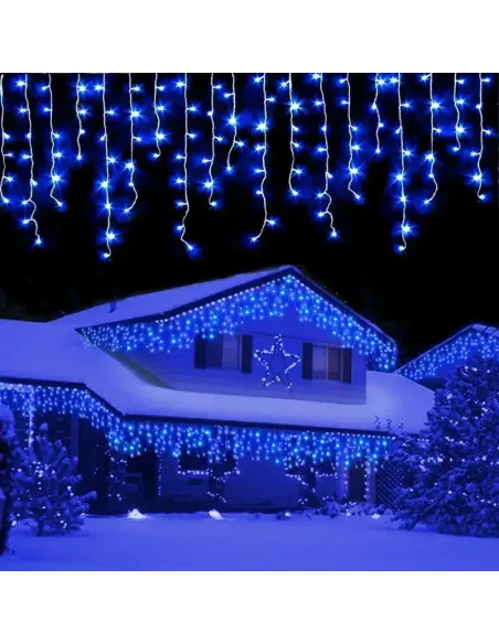 Instalație premium tip turturi cu flash, 50m, 900 LED, interconectabilă, fir alb – Exterior & Interior