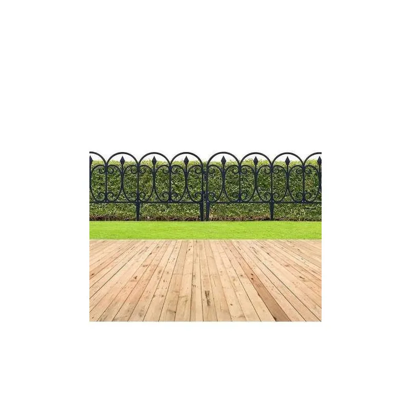 Set 10 garduri decorative pentru gradina 60x32cm, NEGRU