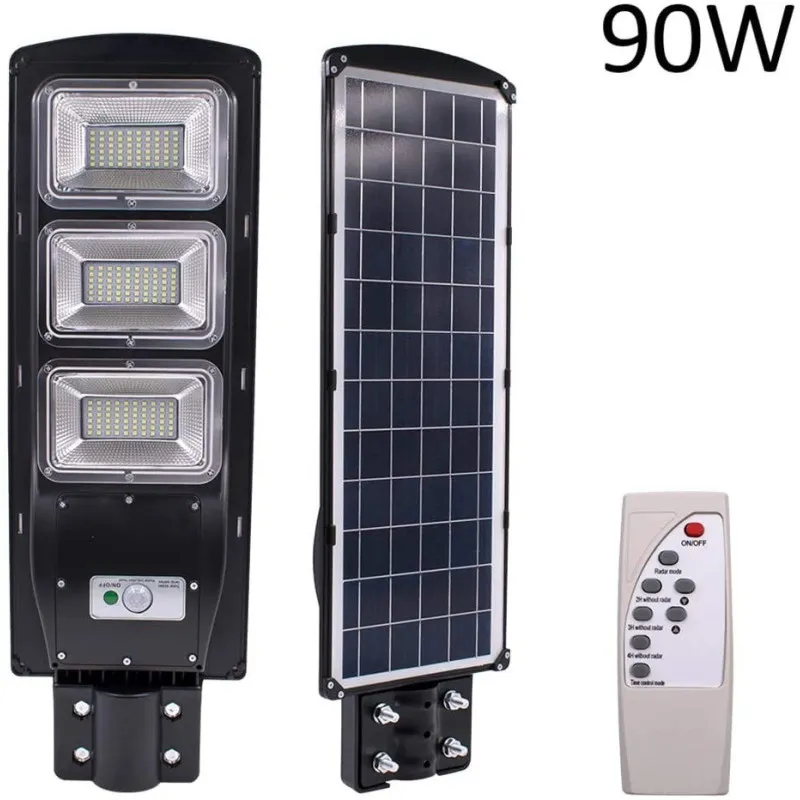 Lampa solara stradala 90W, 120 LED, senzor de