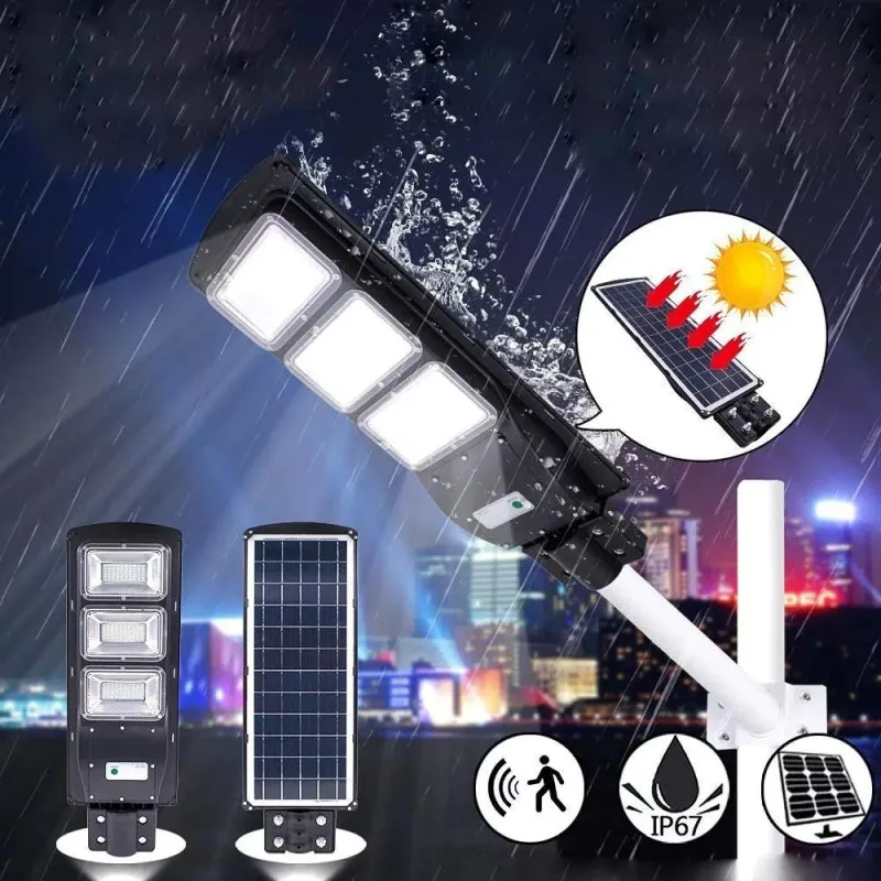 Lampa solara stradala 90W, 120 LED, senzor de