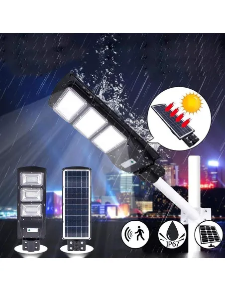 Lampa solara stradala 90W, 120 LED, senzor de