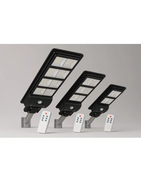 Lampă Stradală Solară Jortan 400W/300W/200W cu Senzor de Lumină, Telecomandă și Picior Metalic