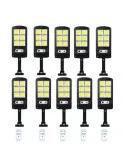 Set 10 x Lampa solara 8 celule, cu incarcare solara, 100W, 160 LED-uri COB, telecomanda