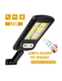 Set 10 x Lampa solara 8 celule, cu incarcare solara, 100W, 160 LED-uri COB, telecomanda