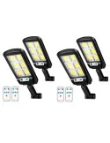 Set 10 x Lampa solara 8 celule, cu incarcare solara, 100W, 160 LED-uri COB, telecomanda