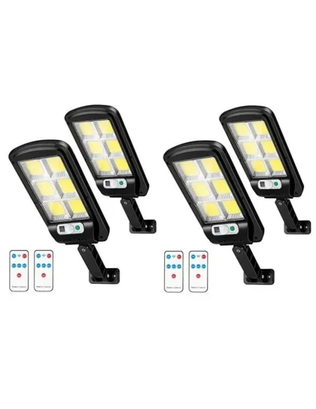 Set 10 x Lampa solara 8 celule, cu incarcare solara, 100W, 160 LED-uri COB, telecomanda