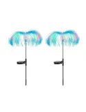 Set 2 x Lampa solara tip meduza cu fibra optica LED RGB