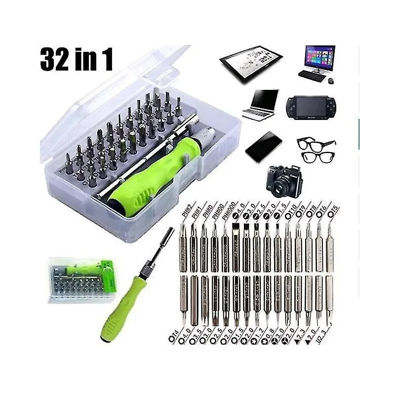 Trusă Șurubelnițe 32 în 1, Tijă Magnetică, 8 Tipuri Capete