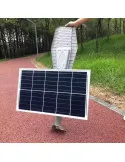 Lampă solară stradală LED 1200W Jortan, panou fotovoltaic orientabil, acumulator lithium, telecomandă