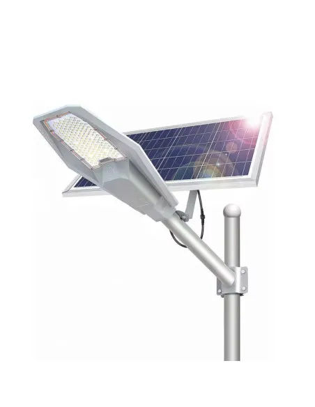 Lampă solară stradală LED 1200W Jortan, panou fotovoltaic orientabil, acumulator lithium, telecomandă