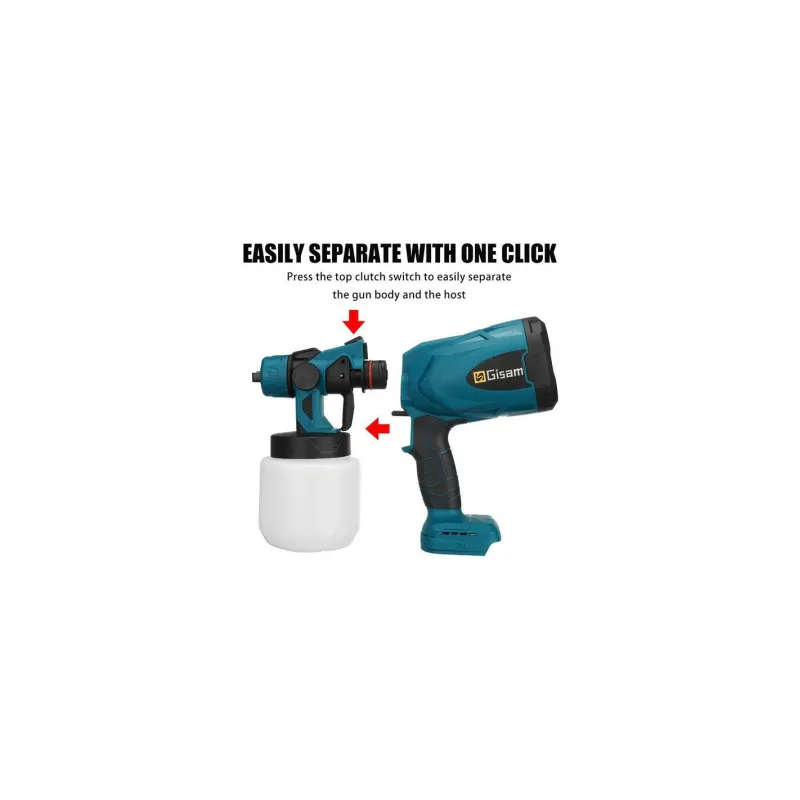 Pistol de Vopsit cu Acumulator Dasgut 24V, 2 Acumulatori, Rezervor 800 ml, Debit 650 ml/min