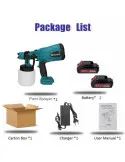 Pistol de Vopsit cu Acumulator Dasgut 24V, 2 Acumulatori, Rezervor 800 ml, Debit 650 ml/min