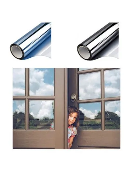 Folie protectie solara pentru geamuri interioare, cu efect de oglinda, UV, 60x300cm