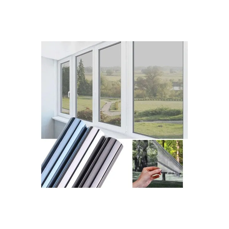 Folie protectie solara pentru geamuri interioare, cu efect de oglinda, UV, 60x300cm