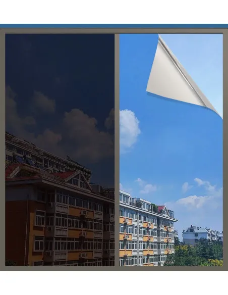 Folie protectie solara pentru geamuri interioare, cu efect de oglinda, UV, 60x300cm