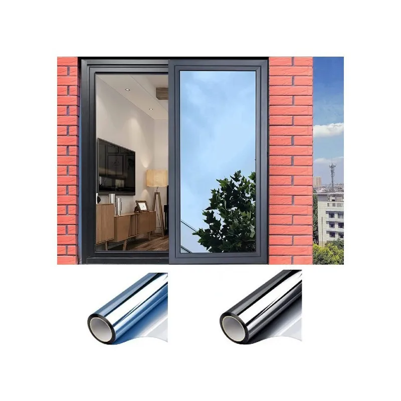 Folie protectie solara pentru geamuri interioare, cu efect de oglinda, UV, 60x300cm