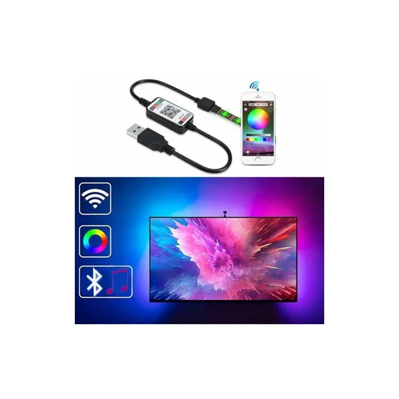 Banda Led decorativa pentru TV de 2m,cu usb