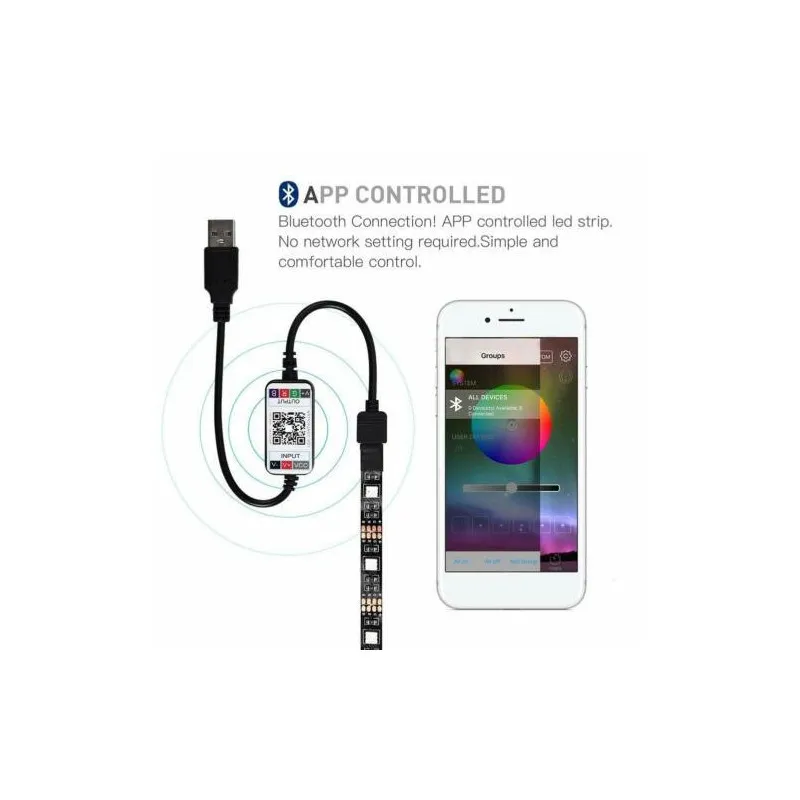 Banda Led decorativa pentru TV de 2m,cu usb