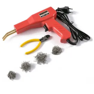 Pistol de lipit si sudat plastic , 50w + 200 sarmulite ondulate + Cutie transport CADOU
