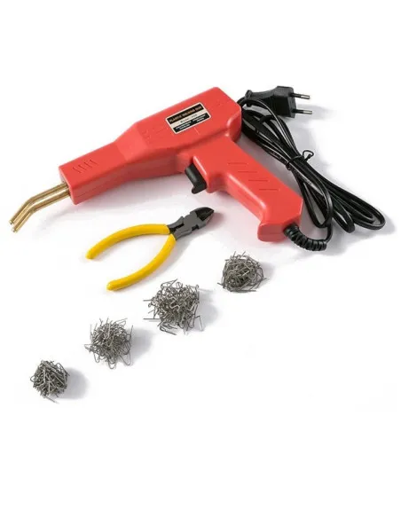 Pistol de lipit si sudat plastic , 50w + 200 sarmulite ondulate + Cutie transport CADOU