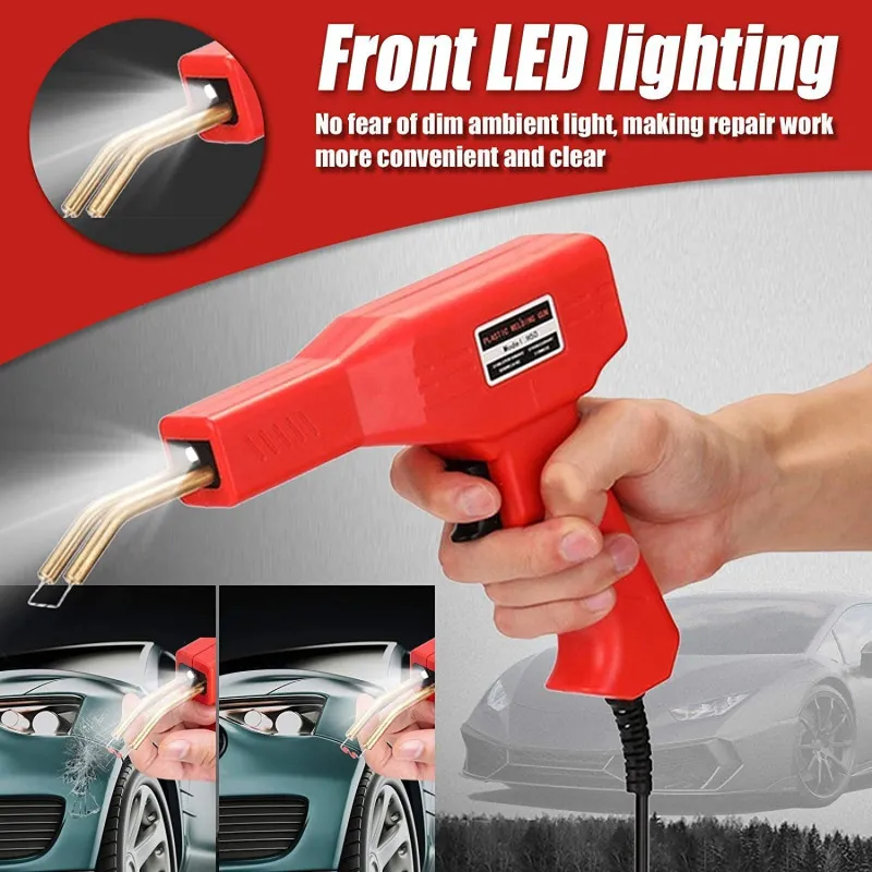 Pistol de lipit si sudat plastic , 50w + 200 sarmulite ondulate + Cutie transport CADOU