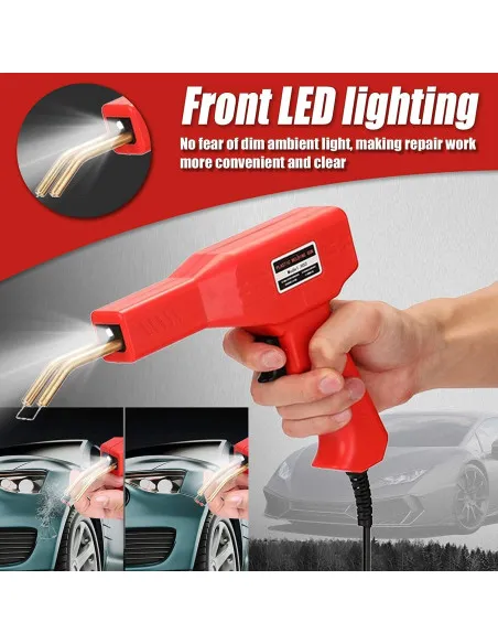 Pistol de lipit si sudat plastic , 50w + 200 sarmulite ondulate + Cutie transport CADOU