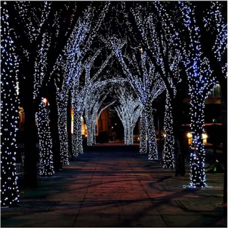Instalatie tip banda cu led turnat, 100m cu 800 led-uri, interior/exterior, 8 jocuri de lumini, sir, IP44