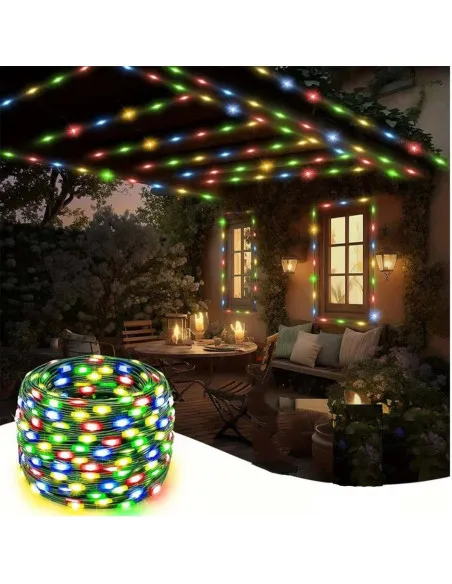 Instalatie tip banda cu led turnat, 100m cu 800 led-uri, interior/exterior, 8 jocuri de lumini, sir, IP44