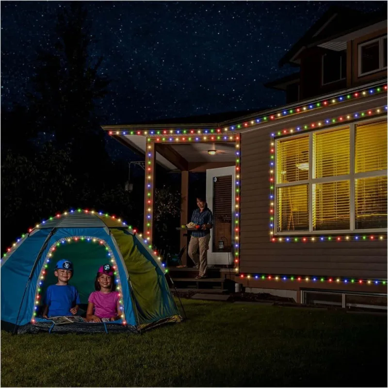 Instalatie tip banda cu led turnat, 100m cu 800 led-uri, interior/exterior, 8 jocuri de lumini, sir, IP44