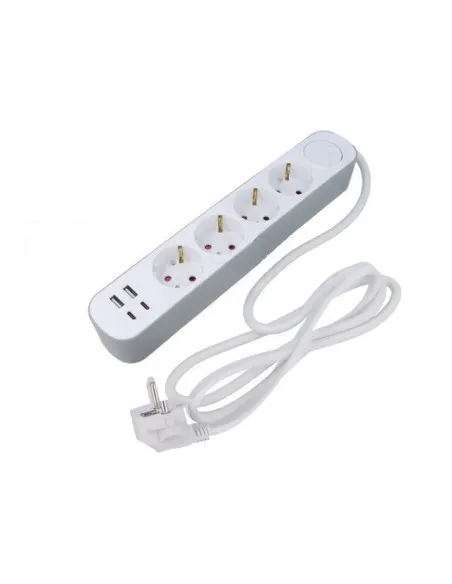 Prelungitor 4 prize, 2 porturi USB si 2 Type-C, 2m , Jortan