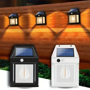 Set 10 x Lampa solara de perete LED cu senzor de miscare fara fir 2