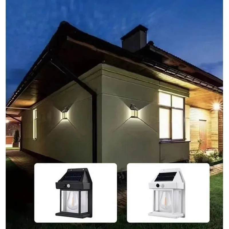 Set 10 x Lampa solara de perete LED cu senzor de miscare fara fir