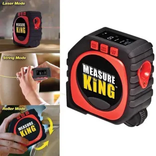 Ruleta Measure King, 3 modalitati de masurare, snur, rola si laser, afisaj LED
