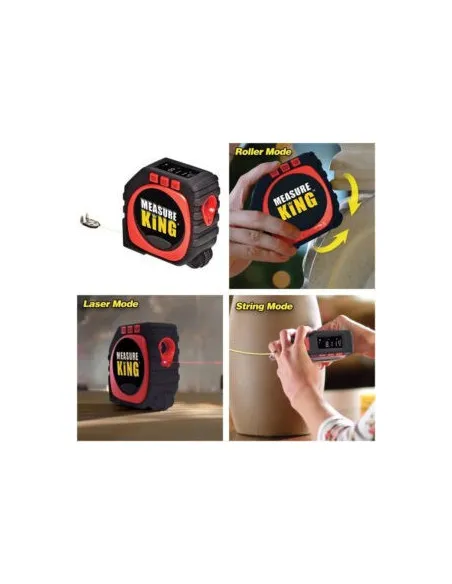 Ruleta Measure King, 3 modalitati de masurare, snur, rola si laser, afisaj LED