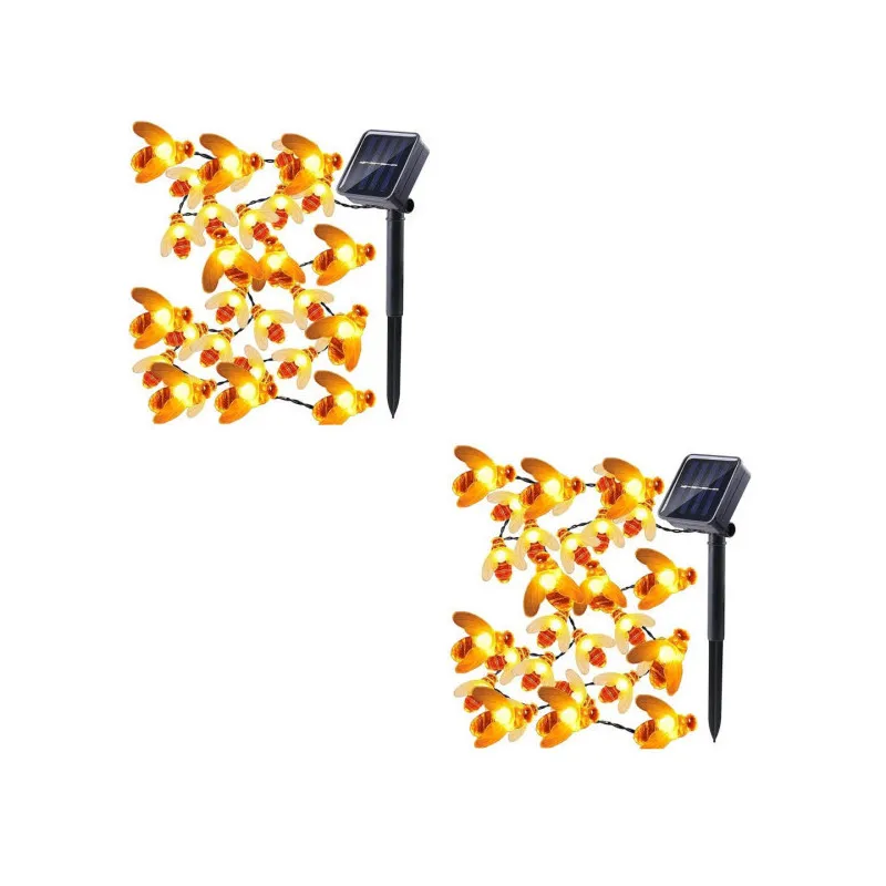 Set 2 x Instalație Solară Decorativă cu Albinuțe, 50 LED-uri, 6.5 m, 8 Moduri