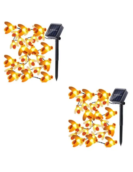 Set 2 x Instalație Solară Decorativă cu Albinuțe, 50 LED-uri, 6.5 m, 8 Moduri