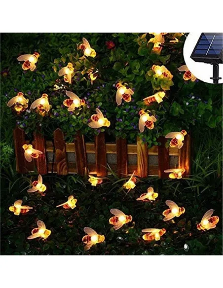 Set 2 x Instalație Solară Decorativă cu Albinuțe, 50 LED-uri, 6.5 m, 8 Moduri