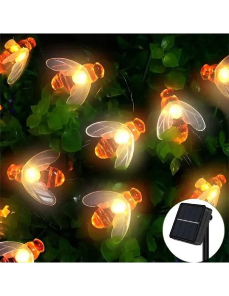 Set 2 x Instalație Solară Decorativă cu Albinuțe, 50 LED-uri, 6.5 m, 8 Moduri