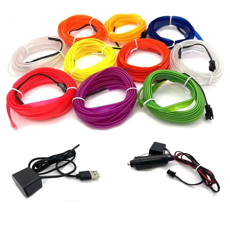 Banda decorativa auto LED 3 metri, pentru interior