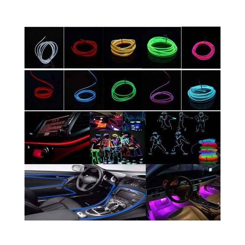 Banda decorativa auto LED 3 metri, pentru interior