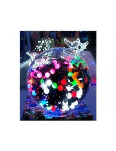 Instalatie multicolora cu globulete, 100 bulbi cherry, 10m