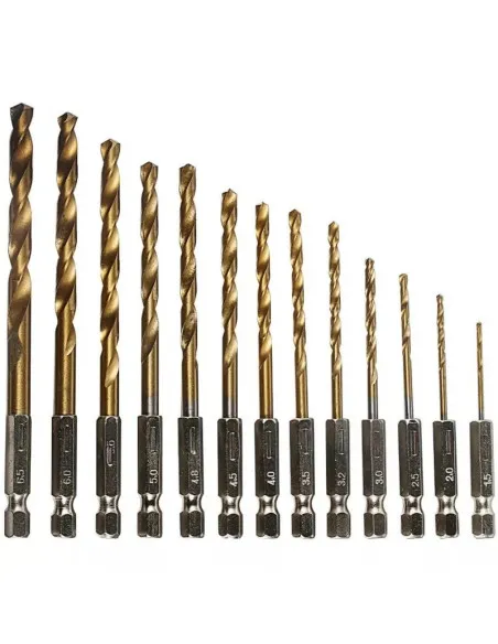 Set 13 burghie extel prindere hexagonala otel 1.5-6.5 mm