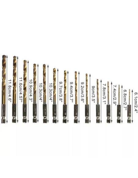 Set 13 burghie extel prindere hexagonala otel 1.5-6.5 mm