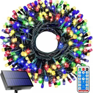 Instalatie solara sir 300 LED cu panou solar si controle,lungime 30 metri