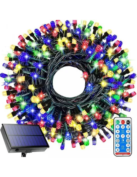 Instalatie solara sir 300 LED cu panou solar si controle,lungime 30 metri