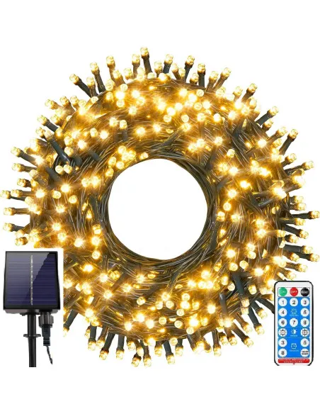 Instalatie solara sir 300 LED cu panou solar si controle,lungime 30 metri