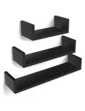 Set 3 rafturi etajere, material MDF, culoare wenge
