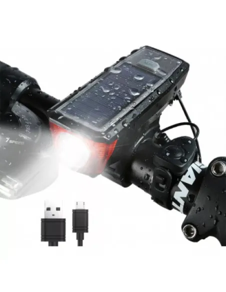 Far cu incarcare solara si claxon pentru