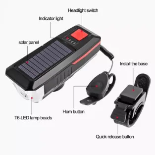 Far cu incarcare solara si claxon pentru 2