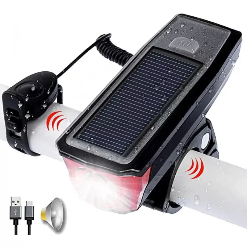 Far cu incarcare solara si claxon pentru